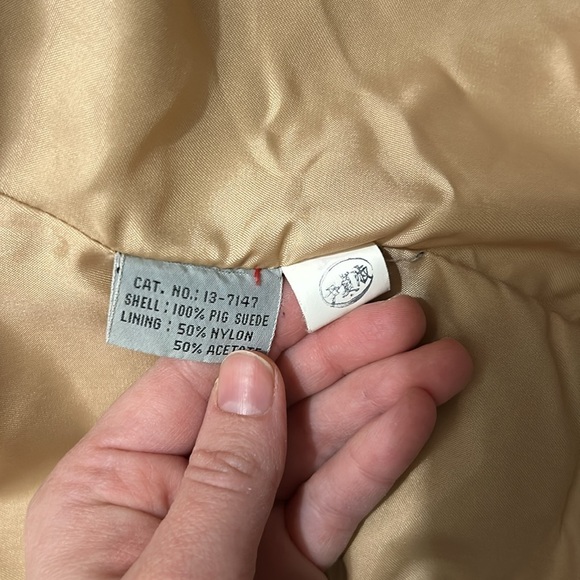 Vintage Genuine pig skin oversized leather western fringe suede jacket coat L - Picture 11 of 11